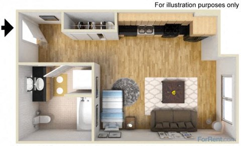 a rendering of a living room with a fireplace